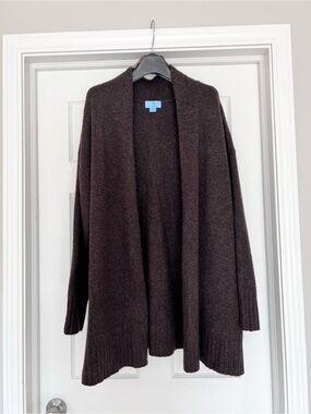 CeCe Dark Brown Open-Front Women's Cozy Cardigan